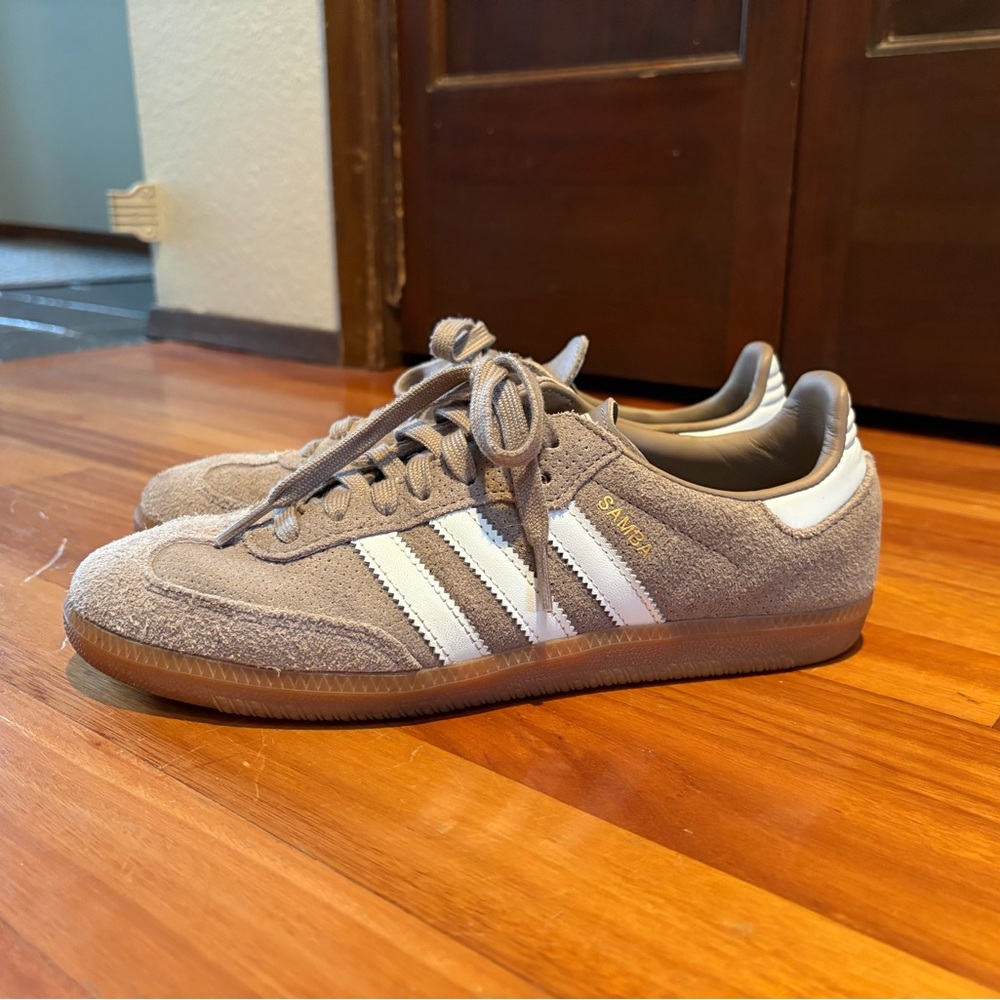 adidas Samba Sneakers in Chalky Brown and Gum
